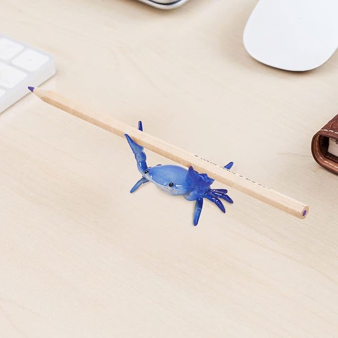 Blue New Japanese Creative Cute Crab Pen Holder Weightlifting Crabs Penholder Bracket Storage Rack Stationery Pencil Holders and Pen Holders Desk Supplies