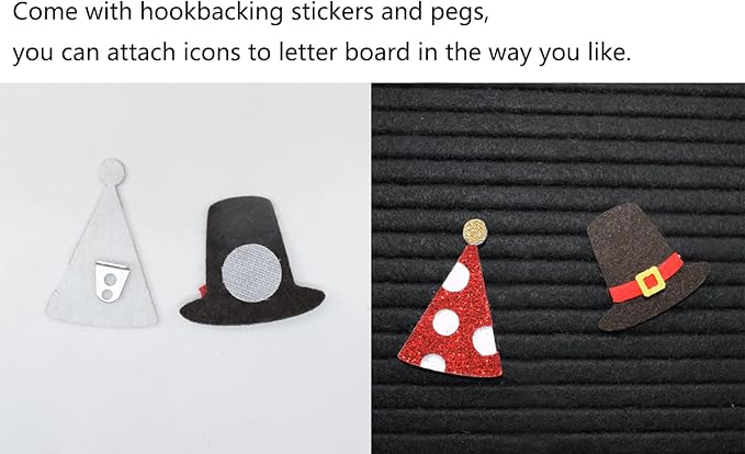 Random 46pcs Felt Letter Board Accessories Holiday Seasonal Spring Icons Felt Board Decoration Message Board Symbols Combo (Board Not Included)