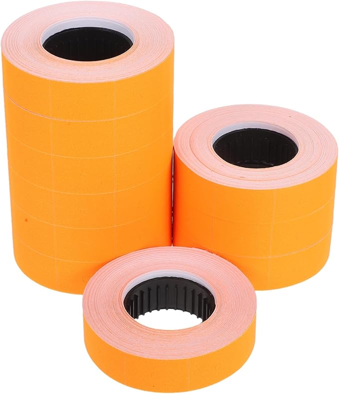 Uonlytech 10rolls Orange Price Labels Double Line Pricing Stickers for Retail Efficient Marking Labels for Supermarkets and Warehouses Easy to Apply