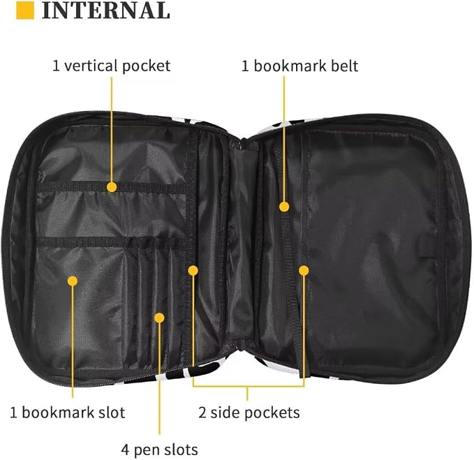 Coldinair Cow Print Bible Covers for Men Women Kids,Carrying Book Bible Case Church Bag Bible Protective with Handle and Zippered Pocket