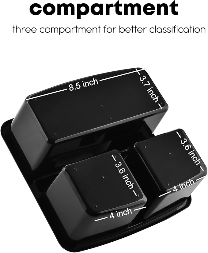 ALINK Plastic Classroom Caddy Organizer with Handle, 6-Pack 3 Compartments, Teacher Supply Storage Caddy for Classroom Organization, Table, Desk, Office, Craft Art for Kids - Black