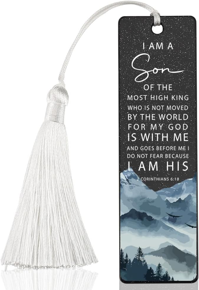Christian Faith Bookmark, Inspirational Gift for Believers, Uplifting Gift for Spiritual Readers, Spiritual Bookish Present, Unique Mountain & Scripture Design Bookmark, WCB32