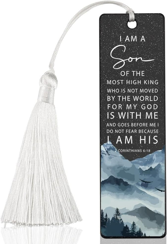 Christian Faith Bookmark, Inspirational Gift for Believers, Uplifting Gift for Spiritual Readers, Spiritual Bookish Present, Unique Mountain & Scripture Design Bookmark, WCB32