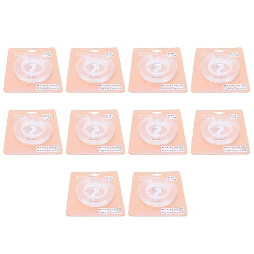 TANIQIACA 10Pcs Double Sided Tape, Washable Reusable Transparent Adhesive Tape Fasteners, Strong Adhesion No Trace Easy to Use, Ideal for Mounting Items on Wall