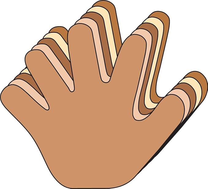 31 Pcs Multicultural Hand Creative Cut-Outs 5.5in for Classroom Unity Diversity DIY Paper Dolls Classroom Craft Materials School Décor Handprint Arts & Crafts Children Preschool Made in The USA