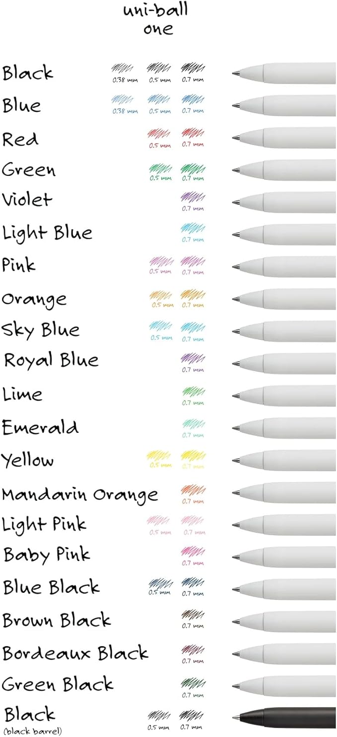Uni-Ball one Retractable Gel Pens, Micro Point (0.5mm),Light Pink Ink, 6 Pens