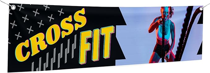 Crosss Fit Large Banners and Signs for Outdoor by Mavis Printing-Polyester Banner with 4 Holes for Easy Hang Indoor & Outdoor|4x1 Feet HD Print Sign to Promote Church| Made in USA