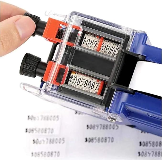 MX-6600 Professional Price Marker with 2 Lines & 20 Bits. Price Tag Marker Kit for Retail, Office, Grocery Store & Organization Marking (Blue)