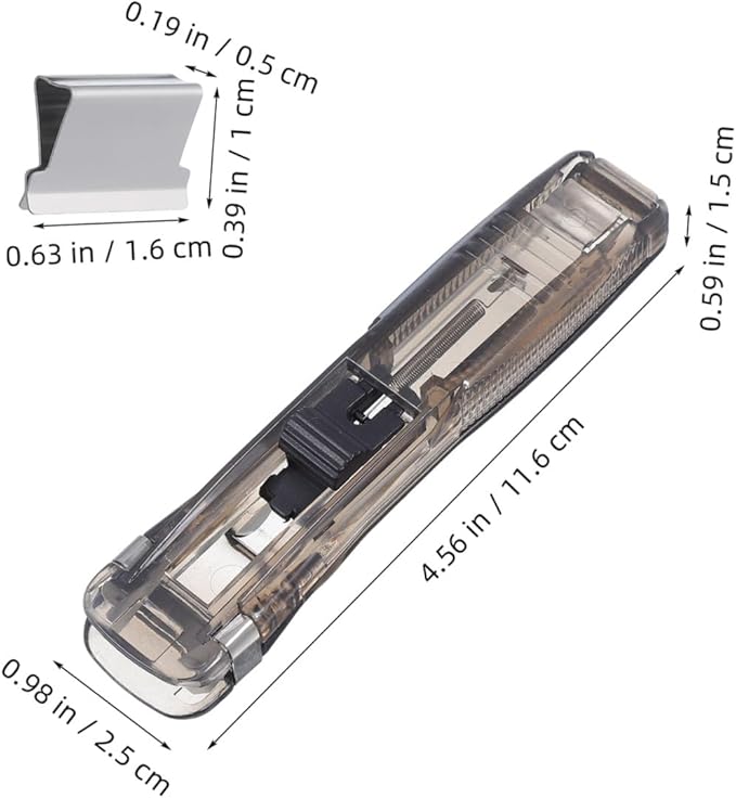 Homoyoyo Portable Desk Stapler and Reusable Clip Stapler with 200pcs Fastener Clips, Compact Desktop Binding Tool for Home and Office Document Organization