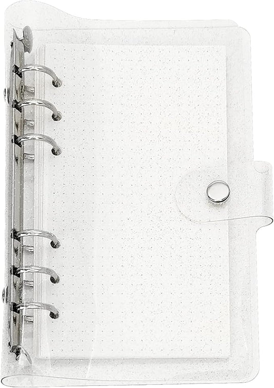 A6 A5 6-Holes Colorful PVC Cover Personal Organizer with Snap Button Closure File Folder for Loose Leaf Sheet Notebook (Starry Sky, A6 mini Set)