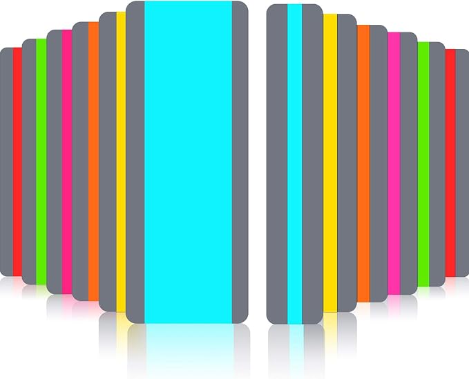 Zonon 12 Pieces Guided Reading Highlight Strips with 2 Sizes Colored Overlay Highlight Bookmarks for Children and Teacher Supply Guided(6 Standard Size and 6 Large Size)