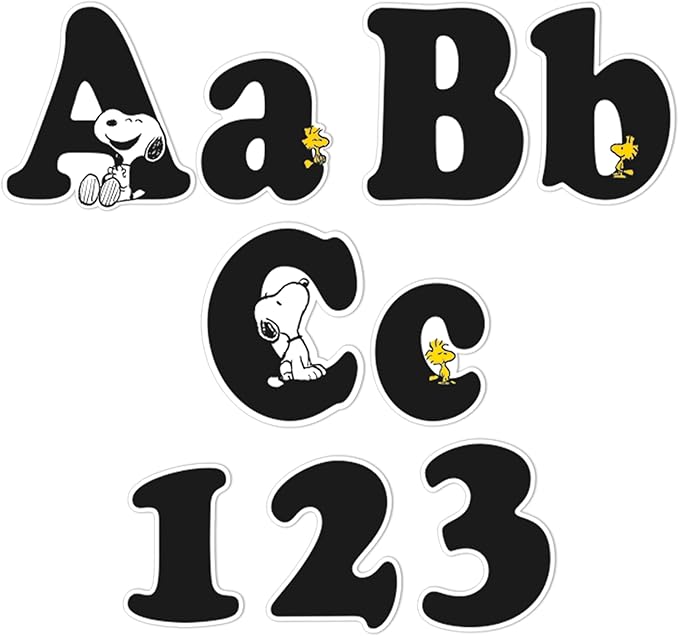 Eureka Peanuts Letter, Number, Punctuation Mark, and Symbol Classroom Decorations for Teachers, 4" H, 210 Pieces