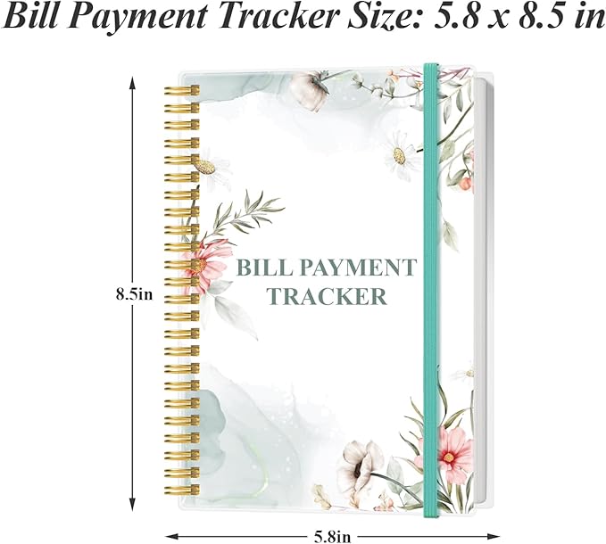 Bill Payment Checklist - Monthly Bill Organizer & Planner for Personal Budgeting Financial, Bill Payment Tracker Notebook, 5.8" x 8.5", Pink Flowers