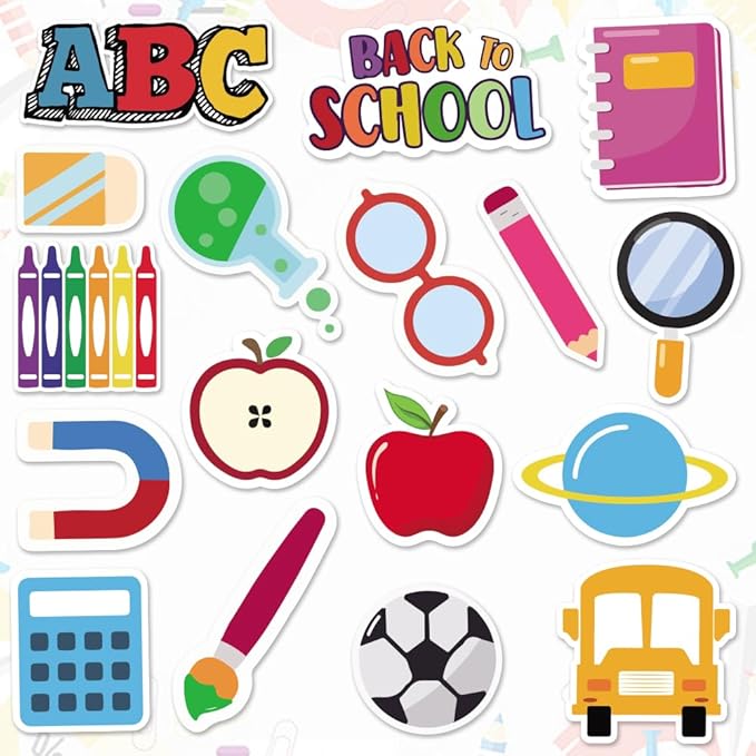 Threetols 68-Piece Multicolor Letter Print School Bulletin Board Decorations, Cutouts for Classroom, Kindergarten, Party Supplies