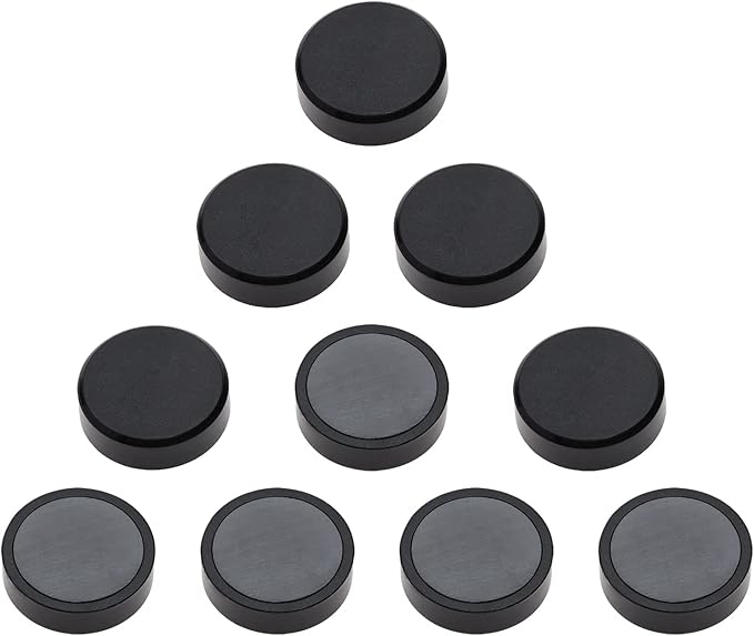 Tupalizy 10PCS Small Fridge Magnet Round Locker Magnets for Whiteboard Pictures Photos Hanging Refrigerator Dry Erase Board School Teacher Adult Crafts Office Classroom Home Kitchen Use, Black, 3cm