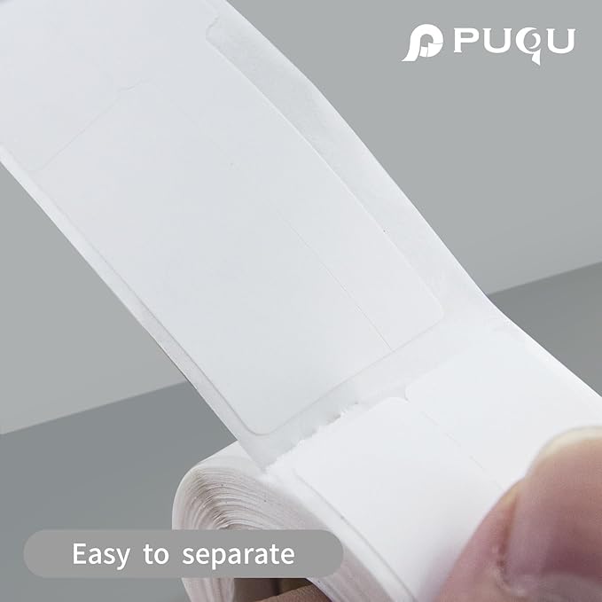 PUQU 40x30mm Direct Thermal Sticker Labels, Self-Adhesive All-Purpose Label Maker Tape, Compatible with AQ Series Label Printer, Refills Standard Laminated Office Labeling, 3 Rolls, 690 Labels