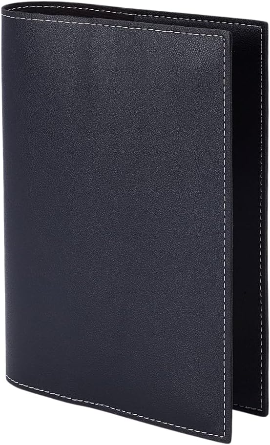 WEBEEDY A5 PU Leather Journal Cover Refillable PU Leather Handmade Notebook Cover Vintage Book Protector for A5 Hardcover Sketchbook Travelers Writers Book Lovers Gifts, 6 x 8.3 Inch (Black)