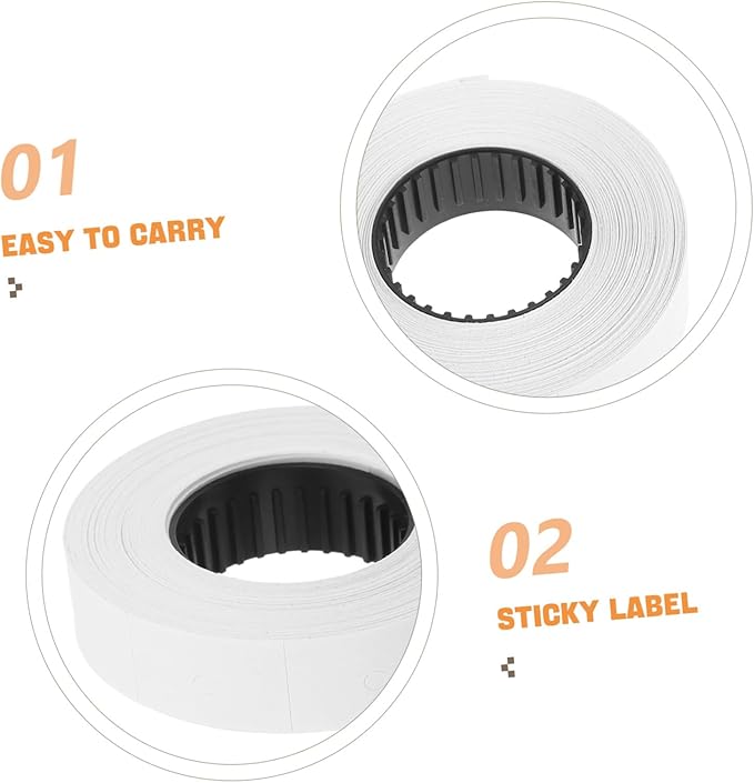 10rolls White Price Tag Paper Roll for Pricemarker Labeler Retail Pricing Guns Sticker Labels