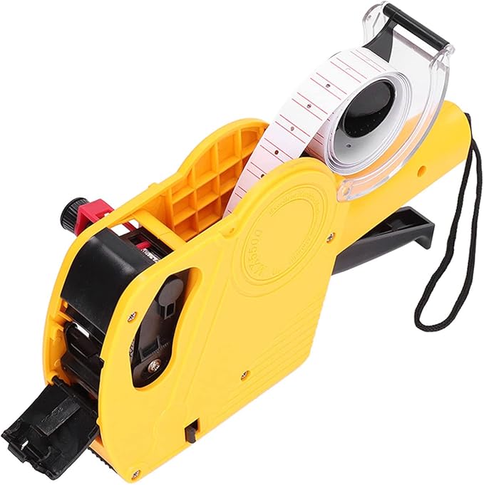 Manual Pricing Gun Kit with 8 Digit Red Labeler, Spare Ink and Yellow Price Marker Labels