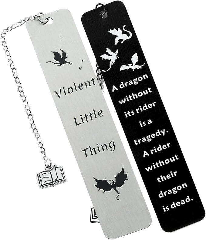 Dragon Metal Bookmarks Set, Fourth Wing Stainless Steel Bookmark with Charm, Book Mark for Reading Women and Men, Book Accessories for Book Lover (Style 6)