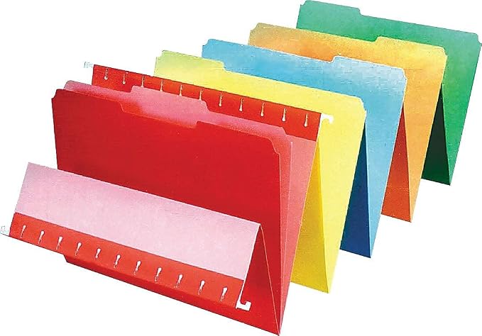 Pendaflex Interior File Folders, 1/3 Cut, Top Tab, Letter Size, Assorted, 100 per Box (4210 1/3 ASST)