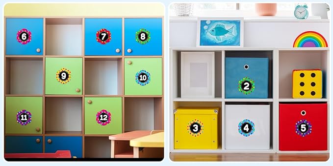 WaaHome Line Up Spots for Classroom Floor - 36pcs Floor Number Stickers Dots Spots Decals for Classroom Lining Up Preschool Kindergarten Elementary Teacher Supplies