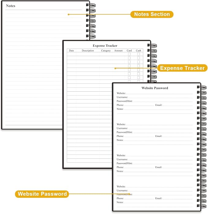Monthly Planner 2026-2027 – Monthly Calendar from July 2026 to December 2027, 18 Month Planner with Spiral Binding, Inner Pocket, Elastic Closure, 5.8" x 8.5", Black