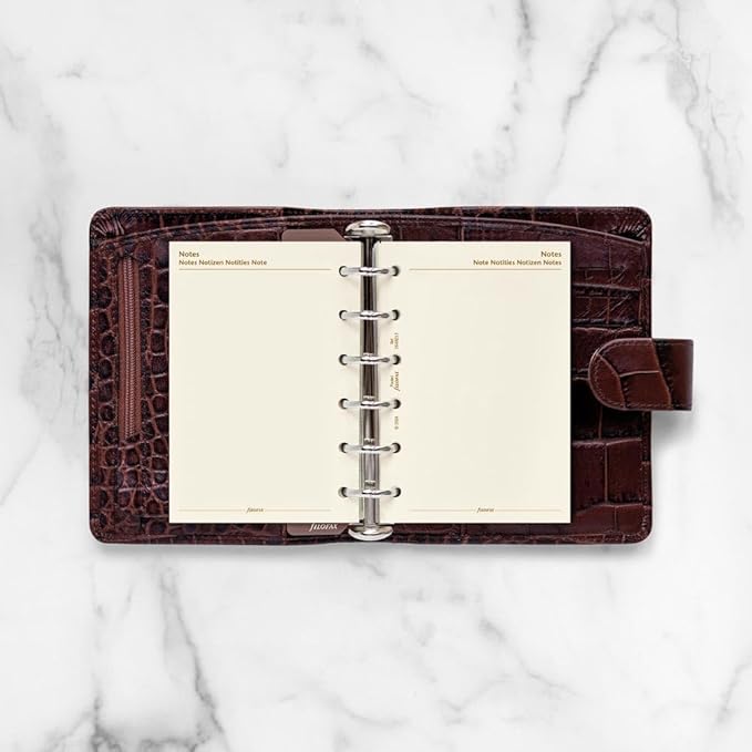 Filofax Calendar Diary Refill, Pocket Size, Week-to-View, Cotton Cream Paper, Unruled, Multilingual: Five Languages, 2026 (C68213-26)