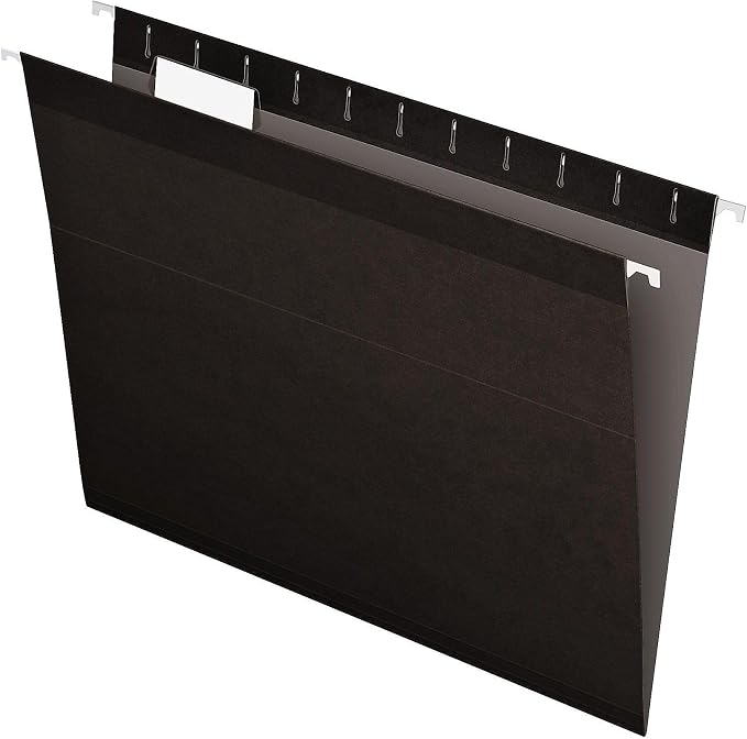 Pendaflex® Premium Reinforced Color Hanging Folders, Letter Size, Black, Pack Of 25