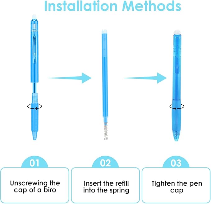 0.7 mm Erasable Gel Ink Pen Refills Compatible with Frixion Friction, Smooth Writing Multicolor Retractable Fine Point Pen Refill for School Office Home Art (8 Colors, 16)