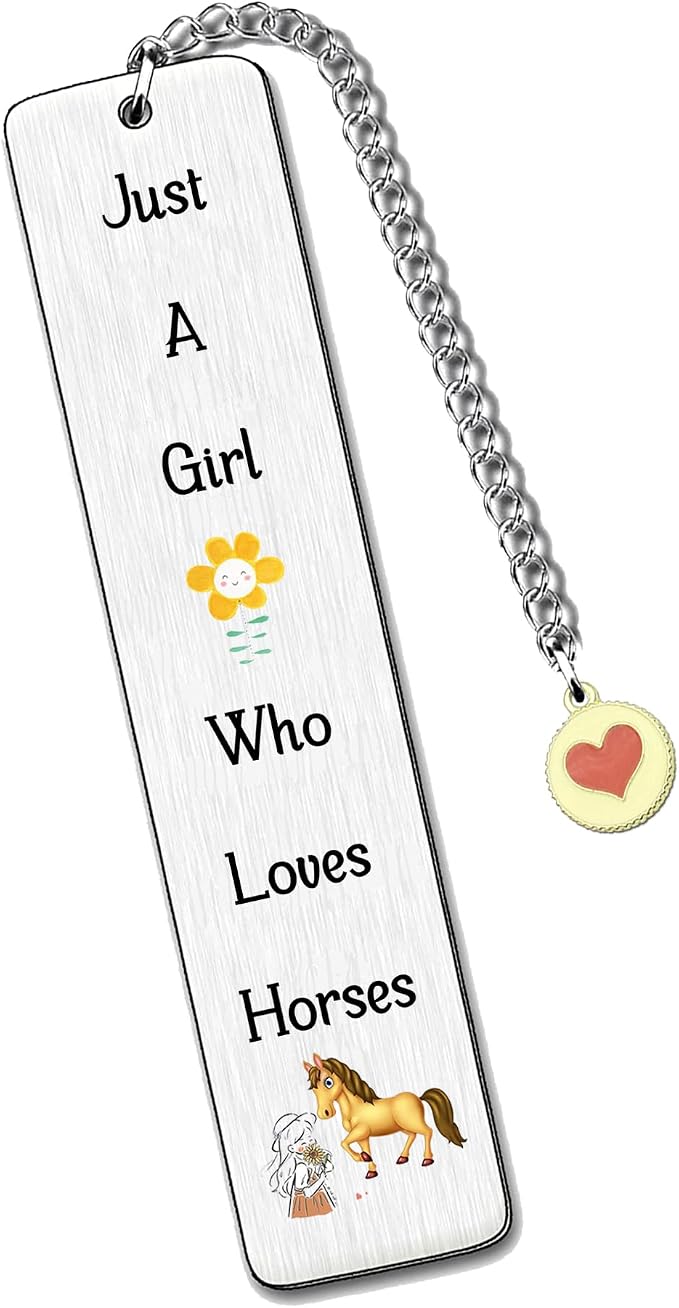 Horse Bookmarks Cute Bestie Women Teens Distance Accompany Just a Girl who Loves Horses Daughter Sister Niece Friend Accessory Personalised Birthday Wife Valentines Day Horse Lover Christmas Gifts