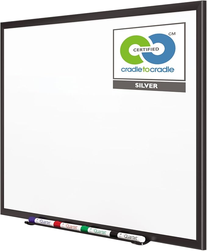 Quartet Magnetic Porcelain Whiteboard, 5' x 3' White Board, Premium, Duramax, Black Aluminum Frame (2545B)