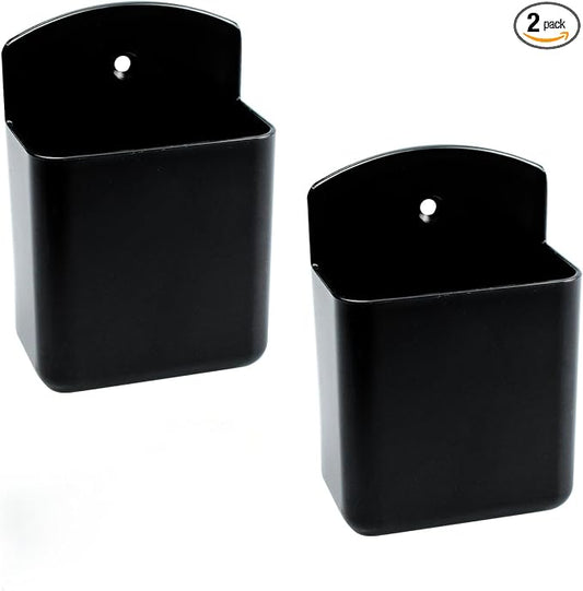 Septe 2Pcs Remote Control Holders Wall Mount, Self Adhesive TV Controller Holder, Wall Pen Holder Storage Box for Home Office (Black)