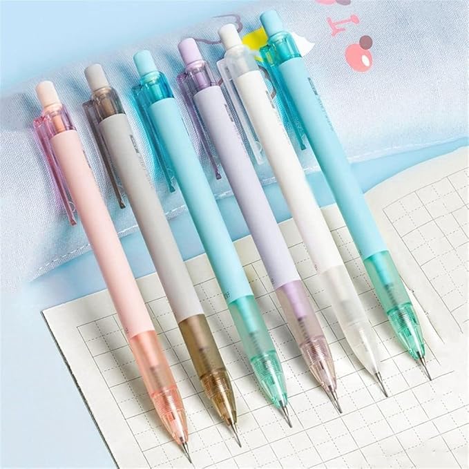 Jinshining Mechanical Pencil 1Pc 0.7mm Random Color Automatic Pencil Propelling Pencil Cute Pencils Eraser Top Writing Stationery Office Supplies,Pencils,Mechanical Pencils