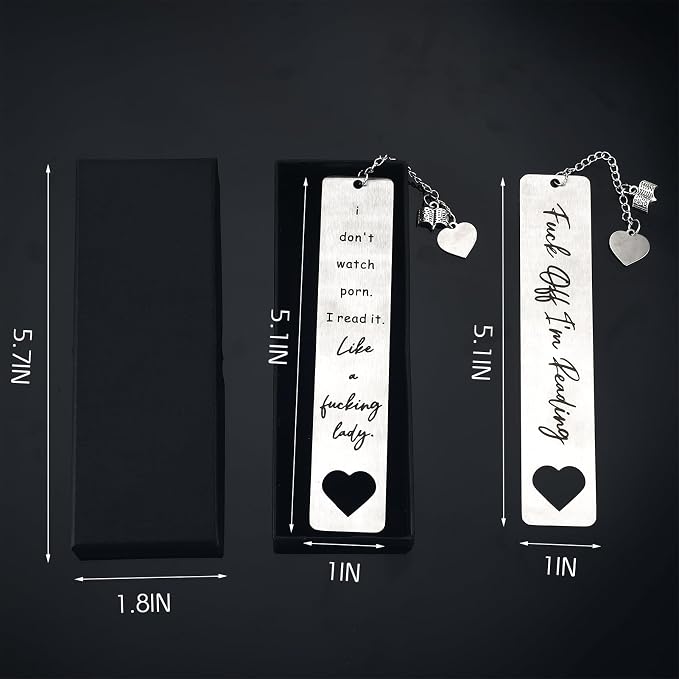 2Pcs Funny Bookmark gift for Women Men Metal Smutty Bookmarks Cute Book Marks Gift for Book Lover Smut Spicy Bookmark Graduation Birthday Gifts Unique Reading Accessories Friend Coworker Teacher Gifts
