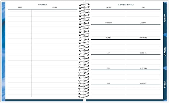 Blue Sky Livewell 2027 Weekly and Monthly Planner Calendar, January 2027 - December 2027, 7" x 9", Flexible Cover, Durable Twin Wire Binding, Colorful Pages, Storage Pocket, Includes Stickers, Navy