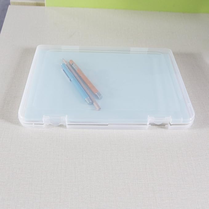 Co-link Portable A4 File Box Transparent Plastic Box Office Supplies Holder Document Paper Organizers Case PP Storage Collections Container Magazine Organizers Box Case 2pcs (11.8 x 8.3 x 0.8inch)