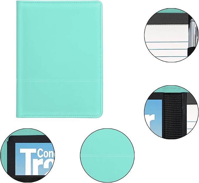 Padfolio/Portfolio Binder, Mini Padfolio Portfolio Binder 5 x 8 Legal Writing Pad, A5 Document Organizer Folder for Men Women,Mint Green
