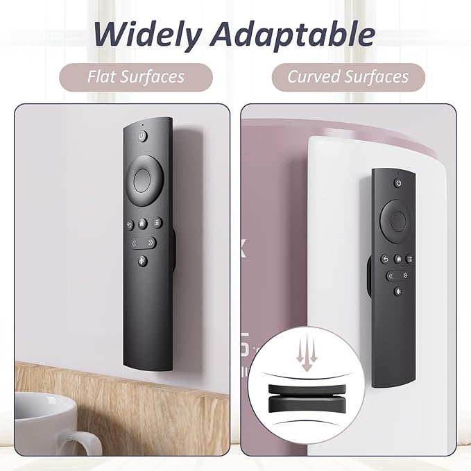 Magnetic Remote Control Holder Wall Mount Self-Adhesive, 6 Pack Upgraded Silicone Remote Organizer Storage Wall Holder for Home Office TV, Fan and Air Conditioner Remote Control Black