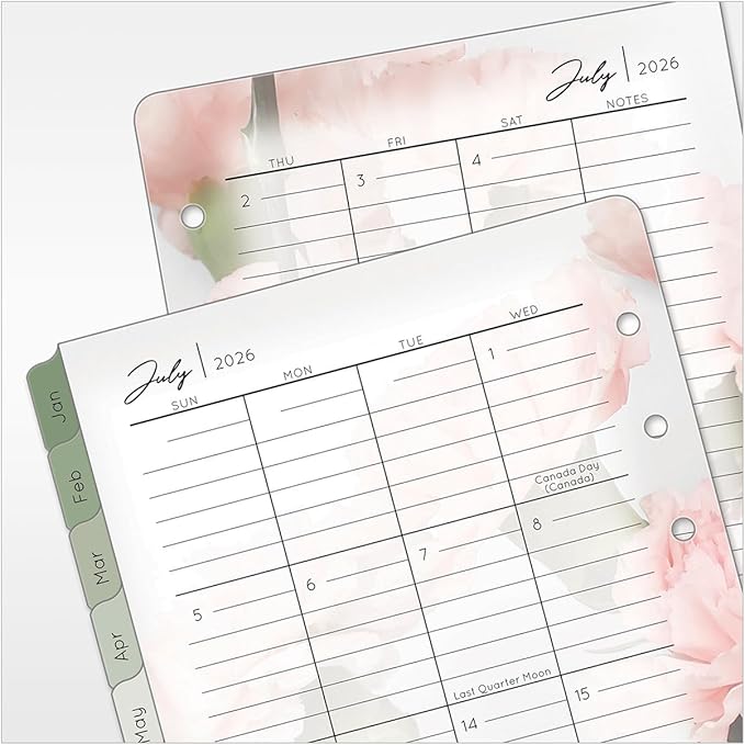 FranklinCovey - Blooms Ring-Bound Planner Refill Two Page Per Day (Pocket, Jul 2026 - Jun 2027)