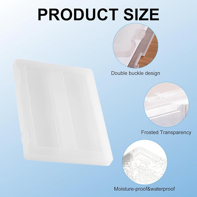 4 Pack A4 Paper Storage Box, A4 Document Case for 8.5" x 11" Letter Paper, Scrapbook Storage Box, File Portable Project Case for Magazine,Envelopes(Inner Size 12.2 x 8.9 x 0.7 in)