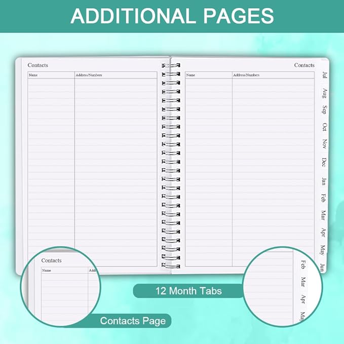 2025-2026 Weekly & Monthly Planner - 2025-2026 Planner from July 2025 to June 2026, Easy to Organize Your Daily Life, Medium 6.5" x 8.5", Teal