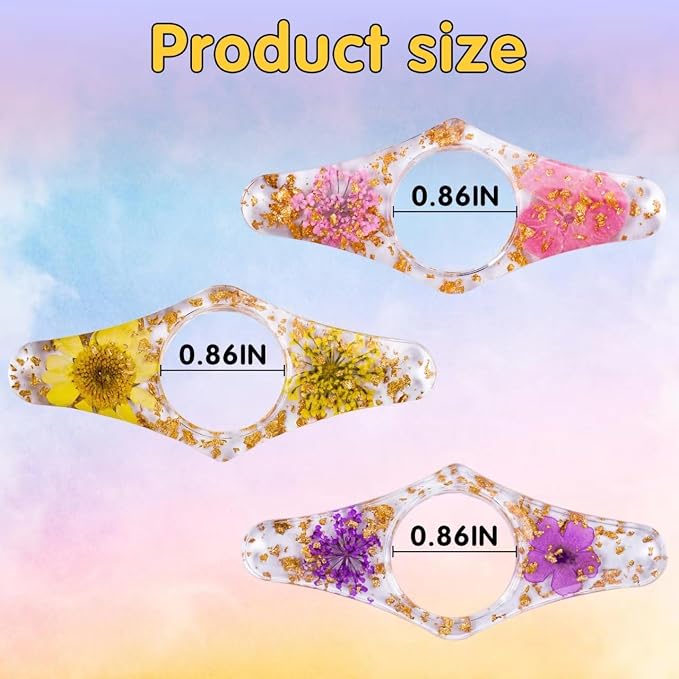 3 Pieces Book Page Holder-Dried Flower Resin Thumb Book Holder-Handmade Resin Holders Light Weight Book Opener Bookmarks Book Reading Accessories for Teachers Book Lovers (Stylish Style)