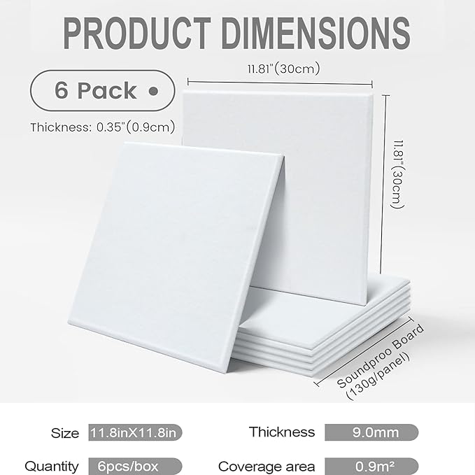 Chejiaye Vision Board for Photo&Pictures,Felt Message Wall Panel 6Pcs11.8"x11.8"Self-Adhesive,Removable Cork Board Bulletion&Poster Board for Office Classroom Decor Hanging File Folders,White