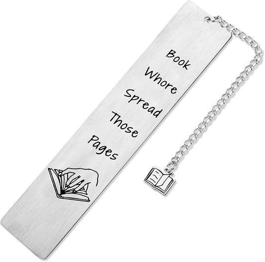 Funny Bookmarks for Women Men Book Lover Gifts Spread Those Pages Metal Bookmark Graduation Gift Book Club Friendship Birthday Gift for Her Him Coworker Christmas Stocking Stuffers