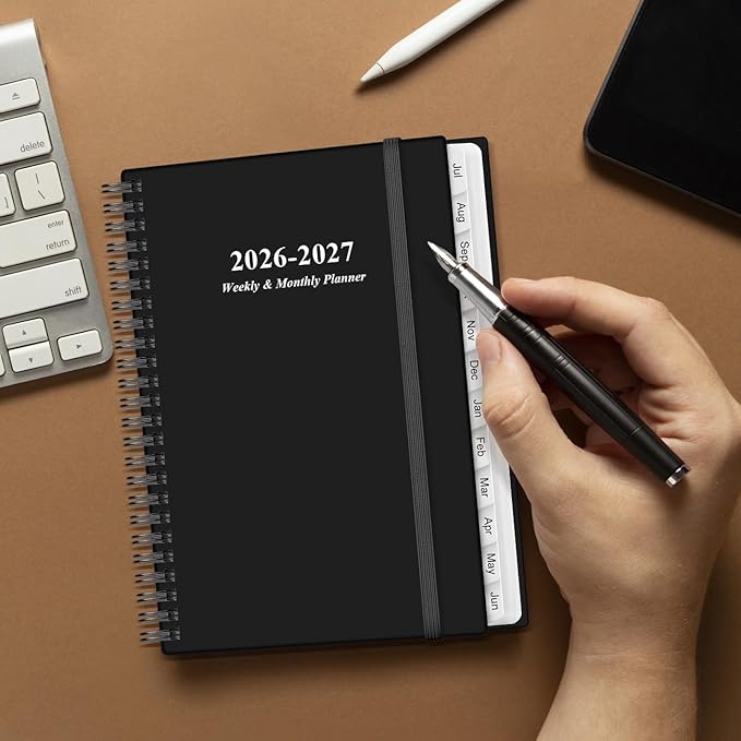 2026-2027 Appointment Book & Planner - Hourly Planner from July 2026 - June 2026, Weekly Appointment Book 2026-2027 with 30-Minute Interval, 6.4" x 8.5", Black