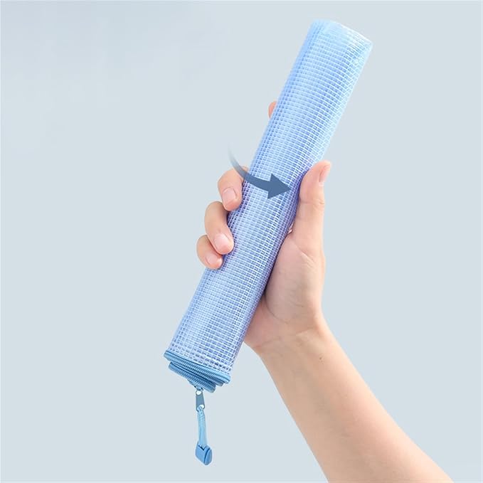Lifup 10 Pack Mesh Zipper Pouch Bags, A5 Waterproof Zipper Bags for Organizing Storage File Folders for Teacher School Classroom Office Supplies Blue