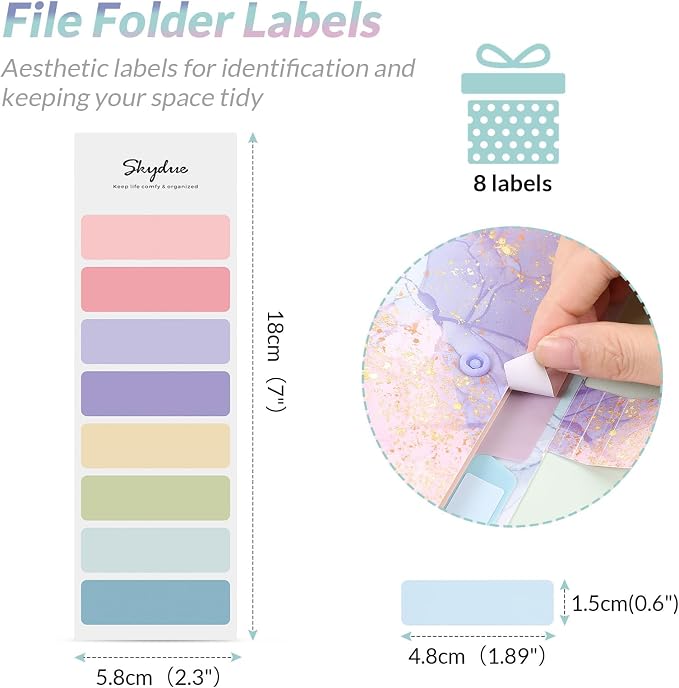 SKYDUE Expanding File Folder with 5 Pockets, Cute Accordion File Organizer, Letter Size Filing Folder, Letter Size Folders for Documents, School Office Supplies Marble Pink