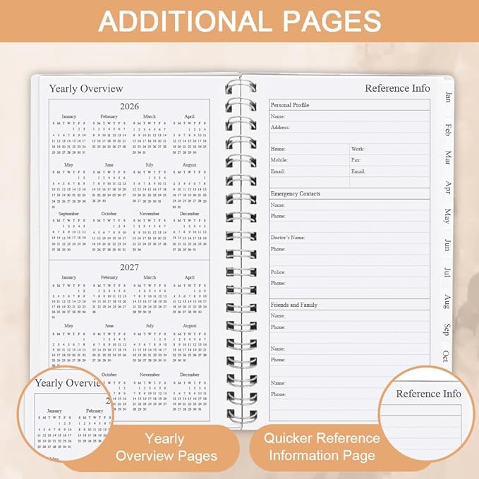 2026 Pocket Planner, A6 Weekly Planner with Monthly Tabs, Run January 2026-December 2026, Elastic Closure, Twin-Wire Binding, Easy to Organize Your Daily Life, 3.75 x 6.75 In, Pocket Planners 2026, Twig