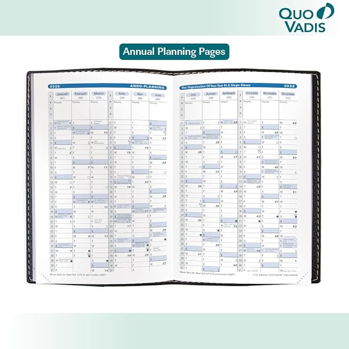Quo Vadis 2026 Business - Weekly Planner - 12 Months, Jan. to Dec. - 4 x 6" - Smooth Faux Suede Texas Chocolate Cover- Time Management Appointment Organizer